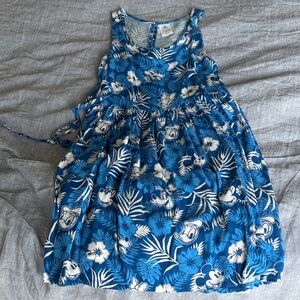 Disney Blue and White Fab Five tropical tank dress, size small